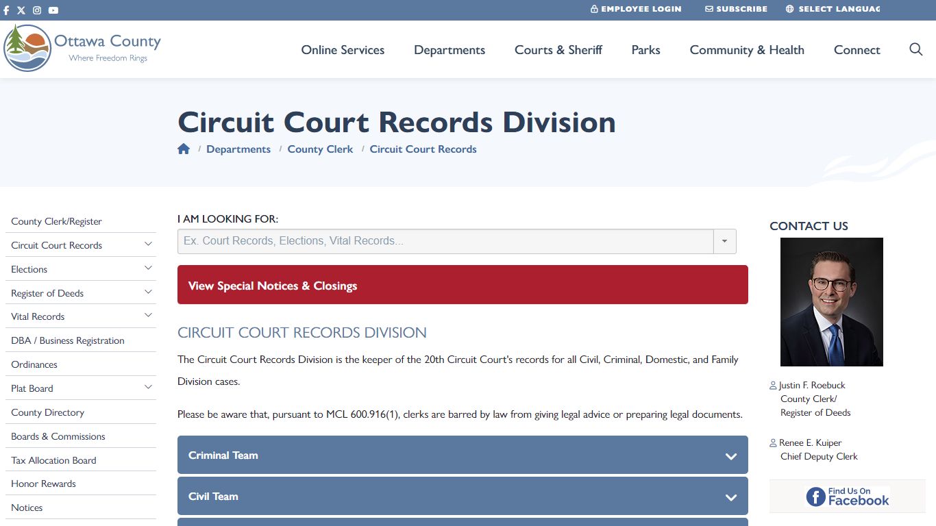 Circuit Court Records - Ottawa County, Michigan - miottawa.org