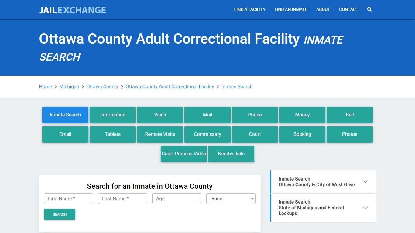 Ottawa County Adult Correctional Facility Inmate Search - Jail Exchange