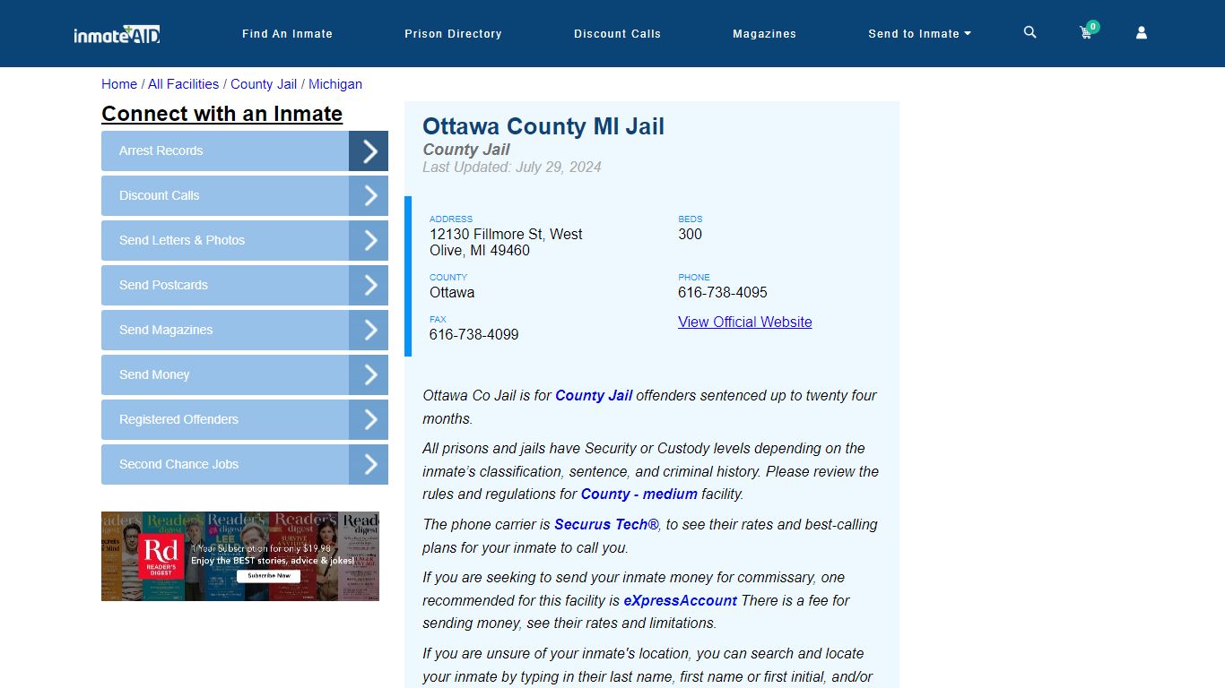 Ottawa County MI Jail - Inmate Locator