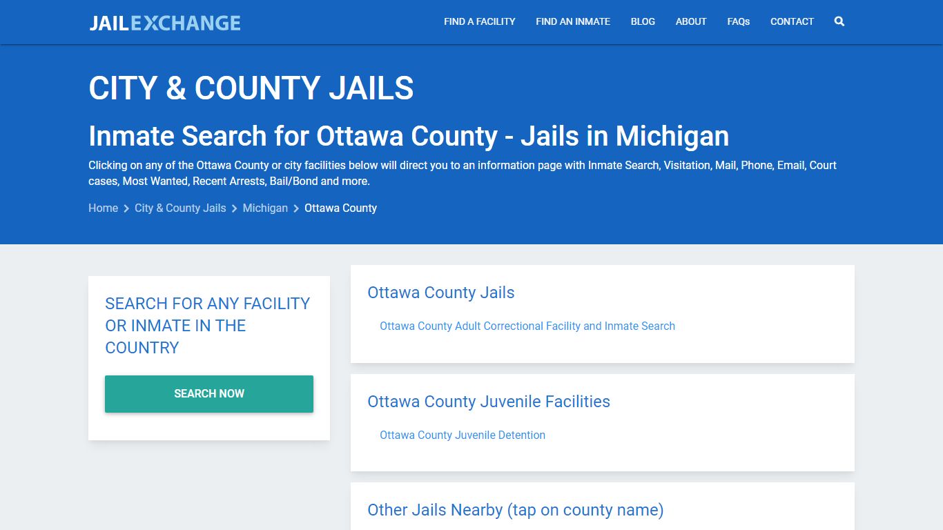 Inmate Search for Ottawa County | Jails in Michigan - Jail Exchange